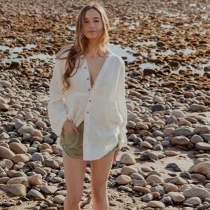 FREE PEOPLE | Cotton Button-Down Blouse